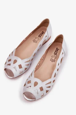 Best Boto Ażurowe Baleriny Z Odkrytymi Palcami Srebrne Calgis Srebrny