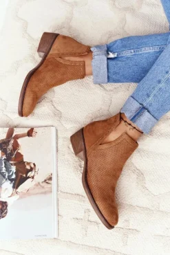 Boto Ażurowe Botki Z Wycięciami Camel Clever