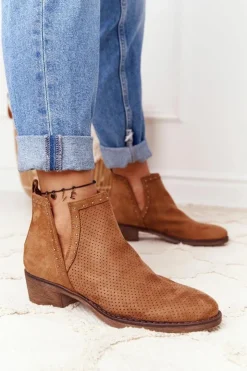 Boto Ażurowe Botki Z Wycięciami Camel Clever