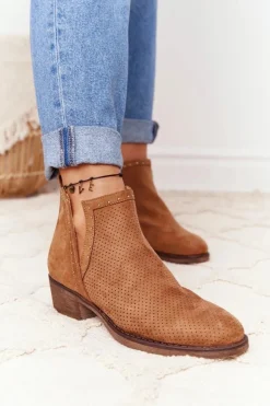 Boto Ażurowe Botki Z Wycięciami Camel Clever