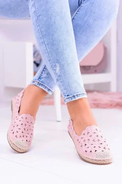 Discount Boto Ażurowe Espadryle W Kwiaty Lu Boo Różowe