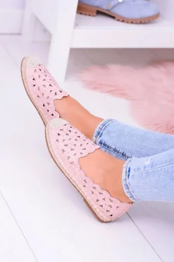Discount Boto Ażurowe Espadryle W Kwiaty Lu Boo Różowe