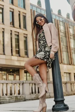 Boto Kozaki Ażurowe|Kozaki Na Obcasie*Ażurowe Kozaki Do Połowy Łydki Na Słupku Skórzane Lewski 3609 Beżowe