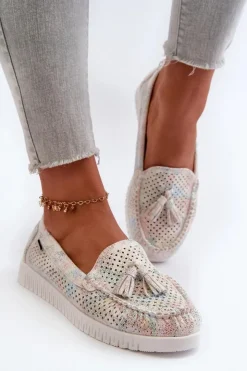 Online Boto Ażurowe Mokasyny Damskie Z Eko Skóry Multikolor Tinami