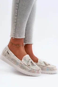 Online Boto Ażurowe Mokasyny Damskie Z Eko Skóry Multikolor Tinami