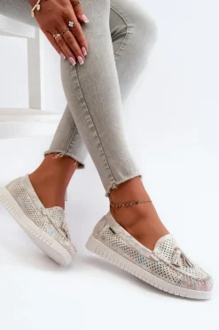 Online Boto Ażurowe Mokasyny Damskie Z Eko Skóry Multikolor Tinami