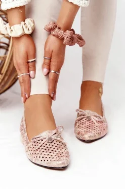 Damskie Buty damskie Vinceza Ażurowe Mokasyny Na Złotym Obcasie Vinceza 21-10602 Multikolor