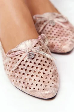 Damskie Buty damskie Vinceza Ażurowe Mokasyny Na Złotym Obcasie Vinceza 21-10602 Multikolor