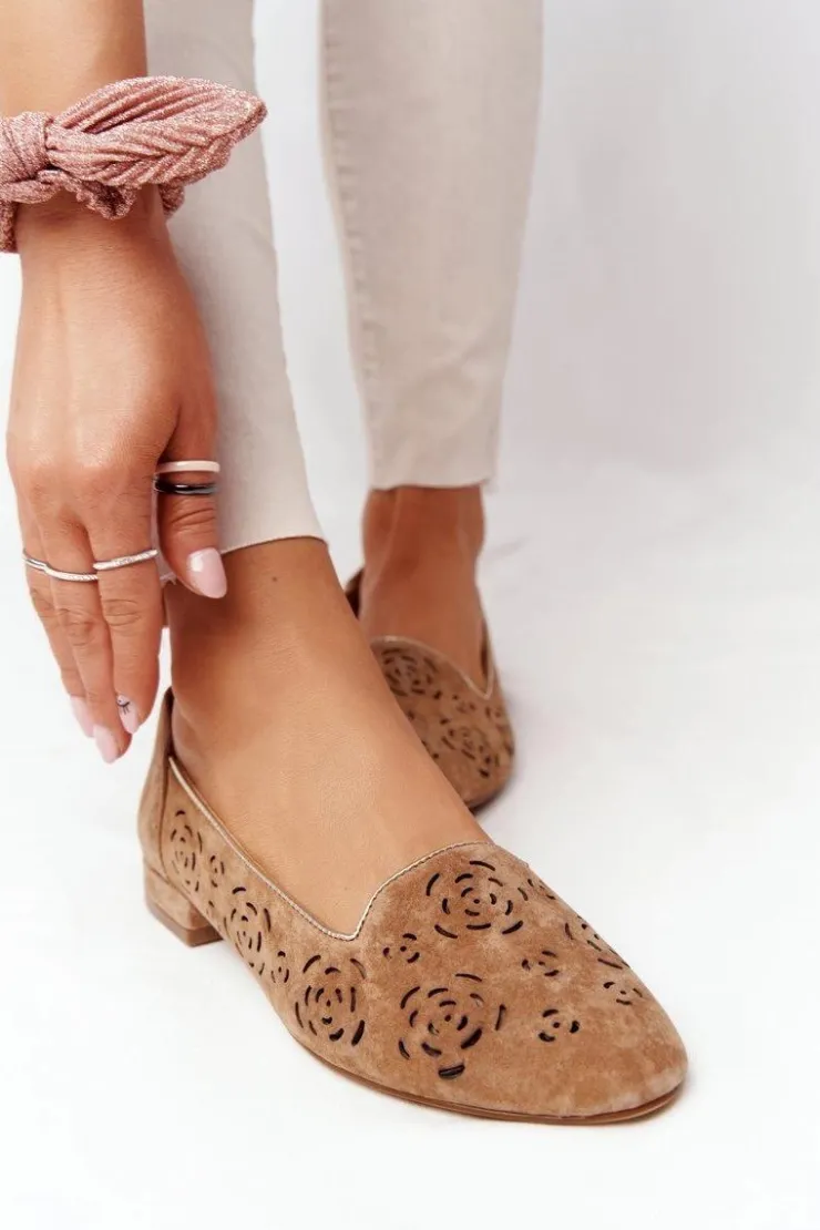 Clearance Buty Sergio Leone Ażurowe Mokasyny Sergio Leone BL627 Rude