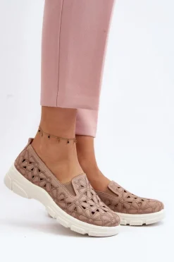 Evento Ażurowe Półbuty Damskie Różowe Emilei Różowy