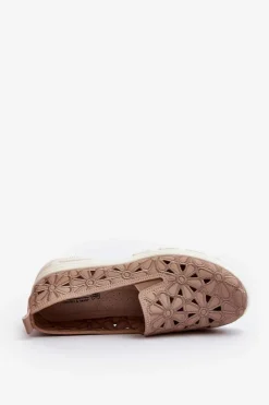 Evento Ażurowe Półbuty Damskie Różowe Emilei Różowy