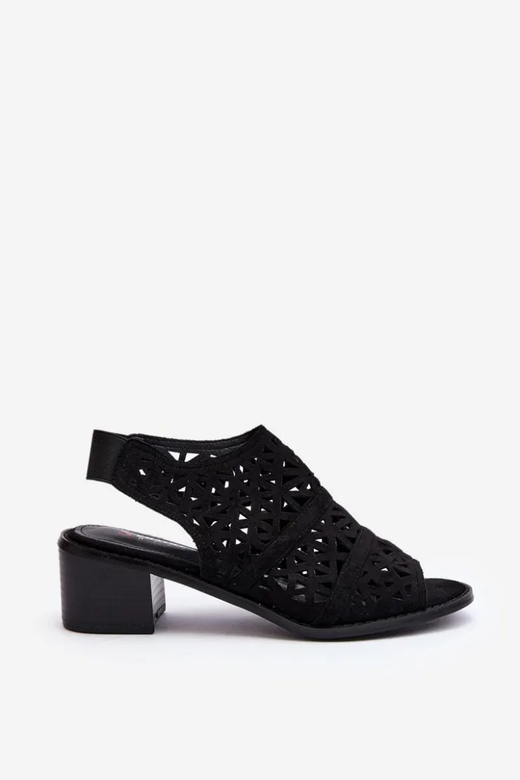 Boto Sandały Ażurowe|Sandały Na Obcasie*Ażurowe Sandały Na Obcasie Czarne Serapina