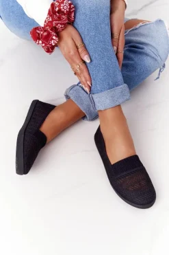 Boto Trampki Damskie Slip-On*Ażurowe Wsuwane Tenisówki Slip-On Czarne Chillout
