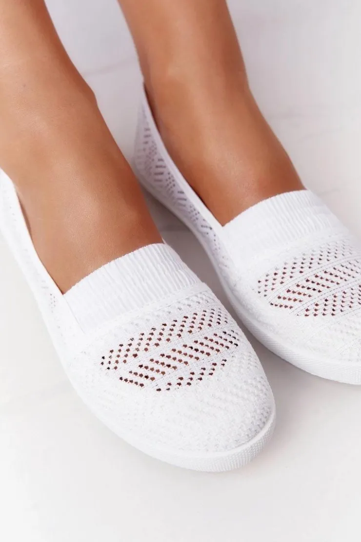 Online Boto Ażurowe Wsuwane Tenisówki Slip-On Białe Chillout