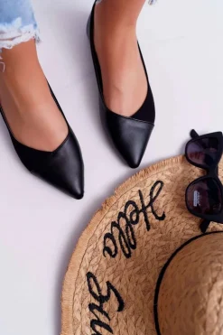 Damskie Boto Baleriny Damskie Czarne Tergo