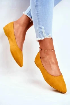 Best Boto Baleriny Damskie Eko-Zamsz Żółte Bellissima