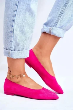 Damskie Boto Baleriny Damskie Eko-Zamsz Fuksja Bellissima