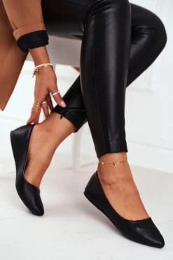 Damskie Boto Baleriny Damskie Eleganckie Czarne Maude