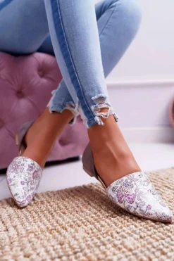 New Laura Messi Baleriny Damskie 1110 Skóra Ciemnoszare Augure