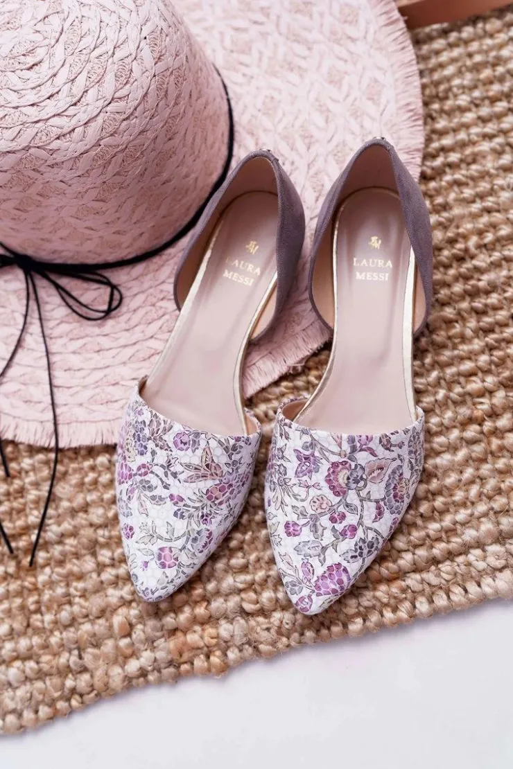 New Laura Messi Baleriny Damskie 1110 Skóra Ciemnoszare Augure