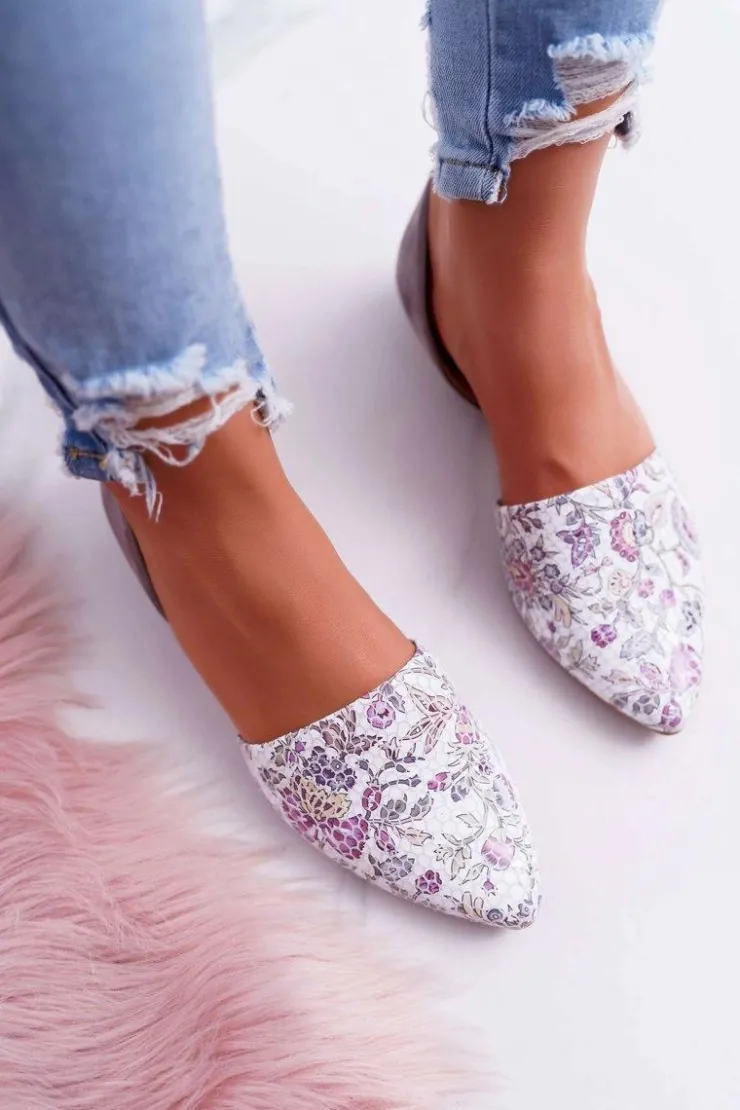 New Laura Messi Baleriny Damskie 1110 Skóra Ciemnoszare Augure