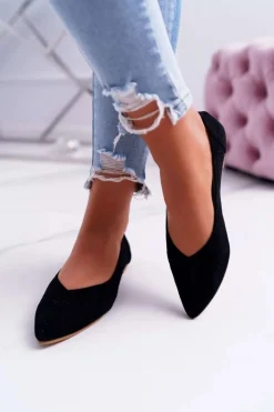 Damskie Boto Baleriny Damskie Lu Boo Ażurowe Czarne Dessert