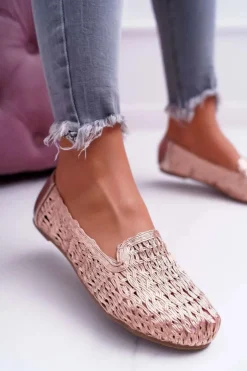 Online Boto Baleriny Damskie Lu Boo Plecione Różowe Złoto 4Ever