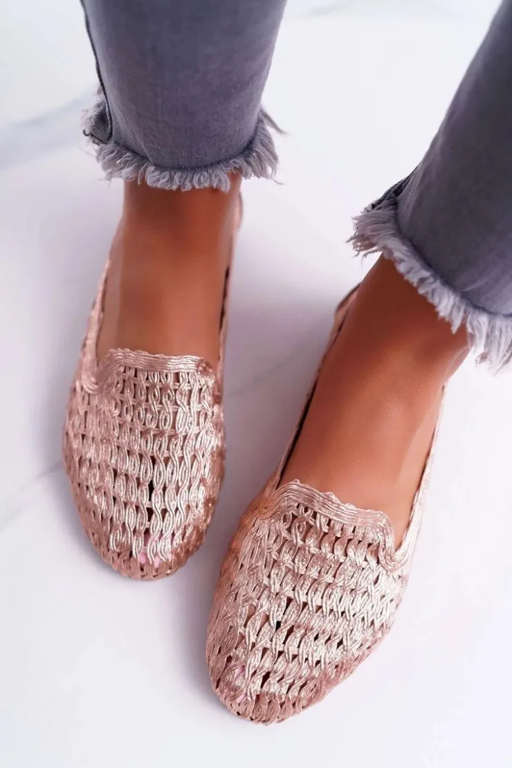 Online Boto Baleriny Damskie Lu Boo Plecione Różowe Złoto 4Ever