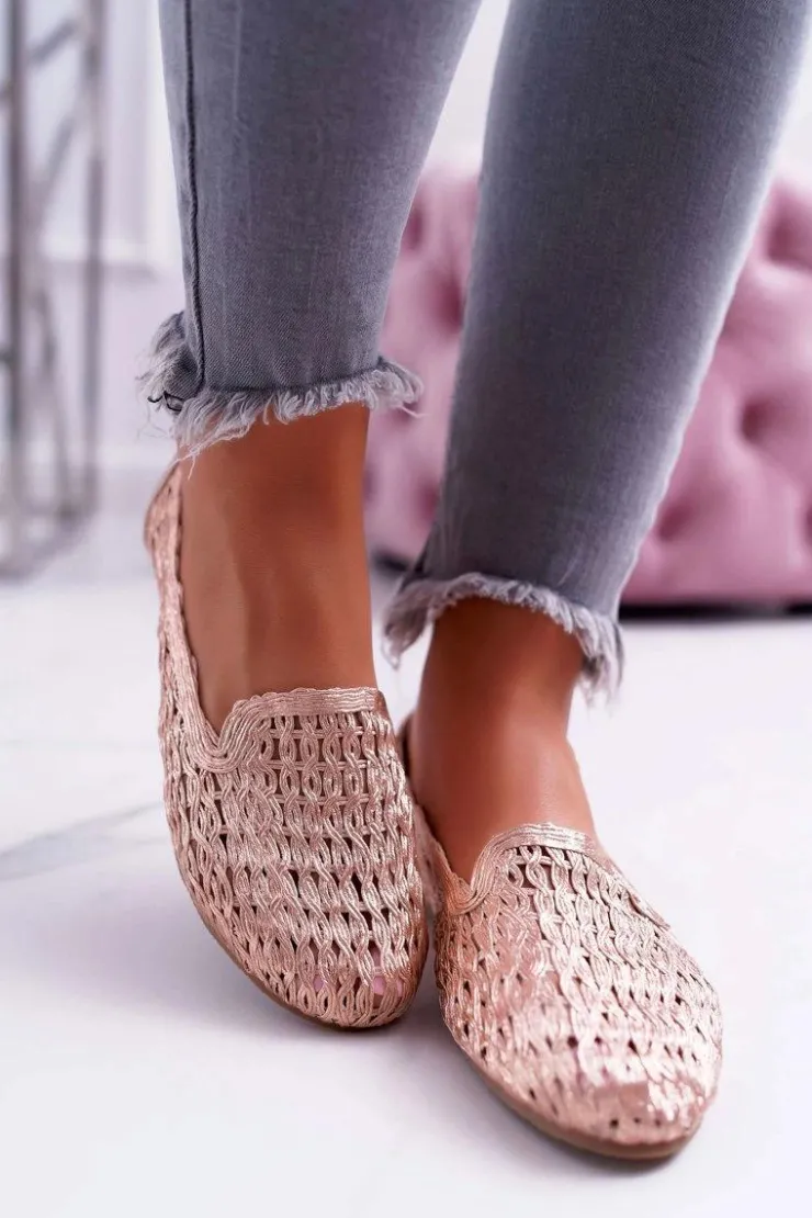 Online Boto Baleriny Damskie Lu Boo Plecione Różowe Złoto 4Ever