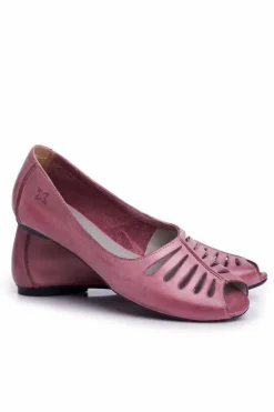 Maciejka Baleriny Skórzane|Baleriny Klasyczne*Baleriny Damskie Skórzane Różowe 03497-15
