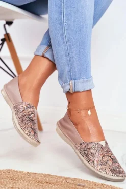 Damskie Maciejka Baleriny Damskie Skórzane Beżowe 01930-59/00-0