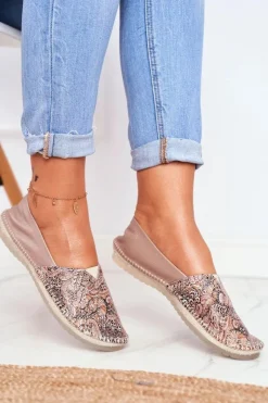 Damskie Maciejka Baleriny Damskie Skórzane Beżowe 01930-59/00-0