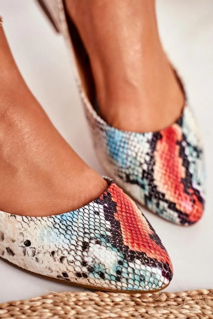 Outlet Buty Sergio Leone Baleriny Damskie Sergio Leone Czerwony Wąż BL611 Nemsis