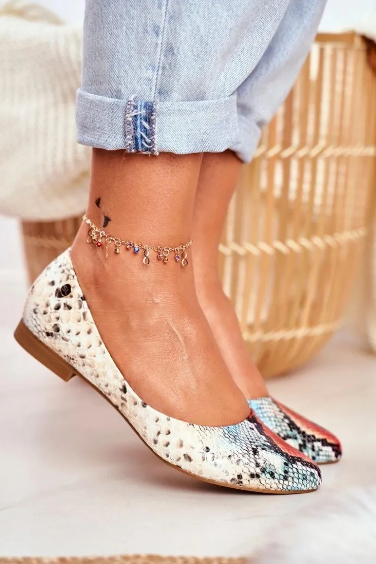 Outlet Buty Sergio Leone Baleriny Damskie Sergio Leone Czerwony Wąż BL611 Nemsis