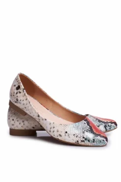 Outlet Buty Sergio Leone Baleriny Damskie Sergio Leone Czerwony Wąż BL611 Nemsis