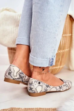 Best Buty Sergio Leone Baleriny Damskie Sergio Leone Biały Wąż BL611 Nemsis