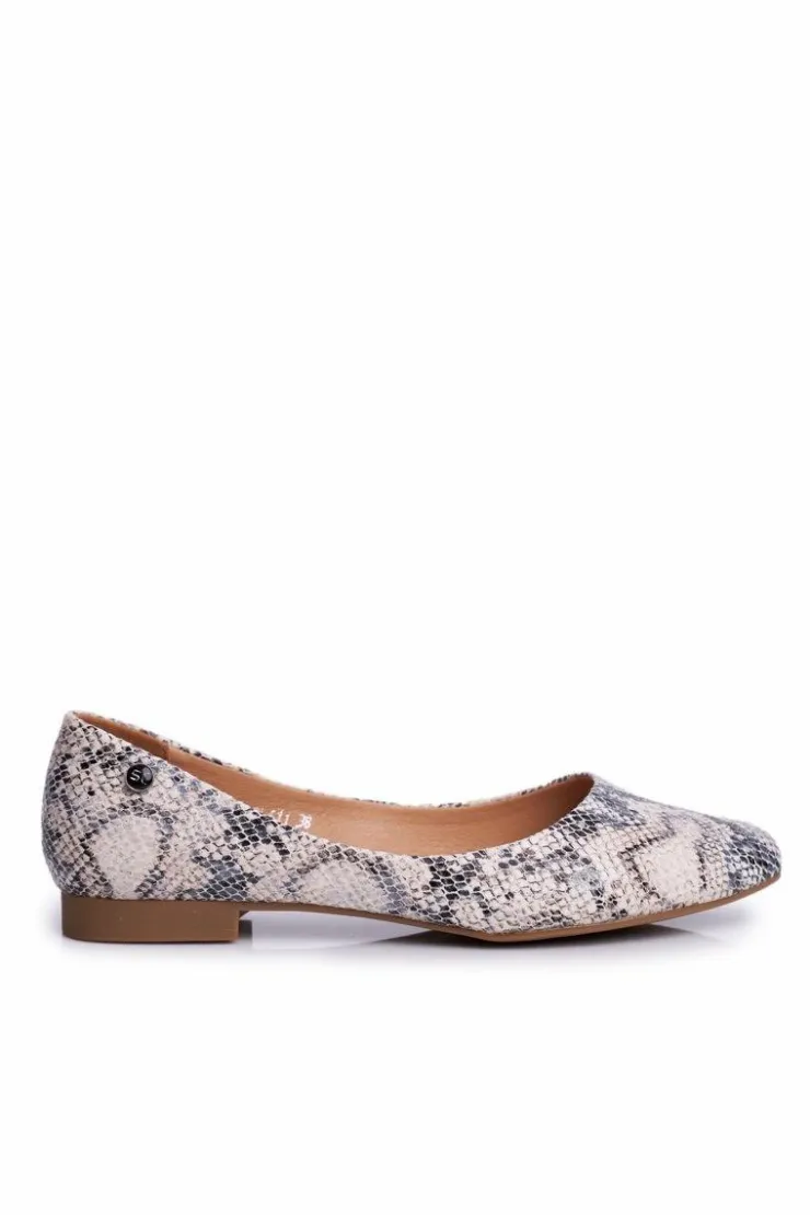 Best Buty Sergio Leone Baleriny Damskie Sergio Leone Biały Wąż BL611 Nemsis