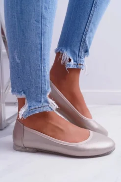 Buty Sergio Leone Baleriny Klasyczne*Baleriny Damskie Sergio Leone Złote Plex