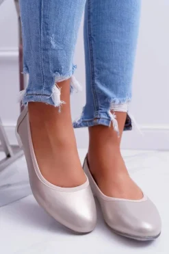 Buty Sergio Leone Baleriny Klasyczne*Baleriny Damskie Sergio Leone Złote Plex