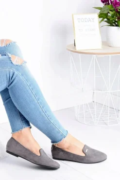 Sale Boto Baleriny Damskie Szare Zamszowe Neala