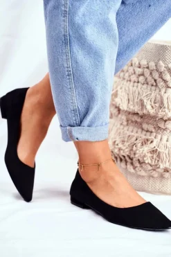 Evento Baleriny Klasyczne*Baleriny Damskie W Szpic Zamszowe Czarne Westley