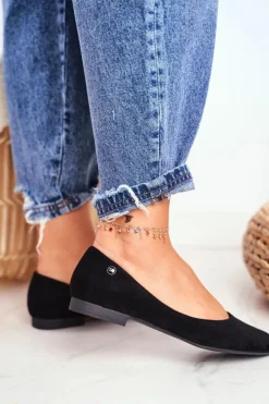 Buty Sergio Leone Baleriny Klasyczne*Baleriny Damskie Zamszowe Sergio Leone BL611 Czarne Nemsis