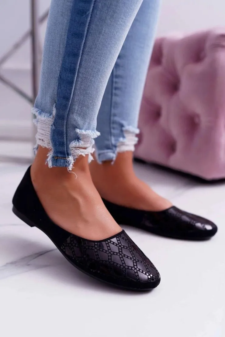 Sale Boto Baleriny Damskie Zamszowe Czarne Merante