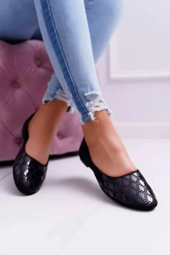 Sale Boto Baleriny Damskie Zamszowe Czarne Merante
