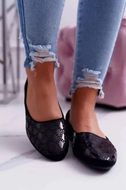 Sale Boto Baleriny Damskie Zamszowe Czarne Merante