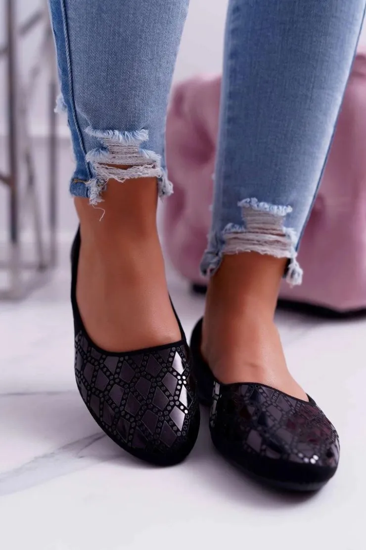 Sale Boto Baleriny Damskie Zamszowe Czarne Merante