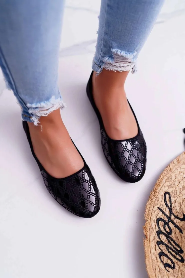 Sale Boto Baleriny Damskie Zamszowe Czarne Merante