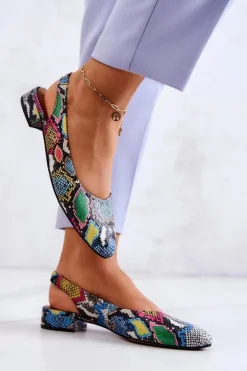 Discount Maciejka Baleriny Na Obcasie 04482-39 Multikolor