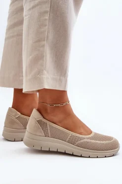 Evento Baleriny Klasyczne*Baleriny Na Platformie I Koturnie Beżowe Aviaba