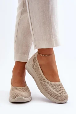 Evento Baleriny Klasyczne*Baleriny Na Platformie I Koturnie Beżowe Aviaba